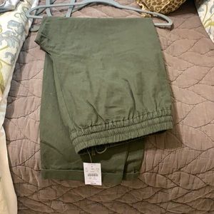 NWT Jcrew Factory Linen drawstring cuffed pant